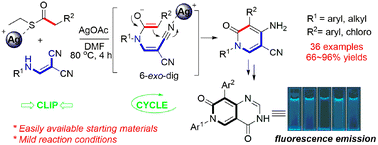 Graphical abstract: Access to 2-pyridinones comprising enaminonitriles via AgOAc promoted cascade reactions of thioesters with aminomethylene malononitriles