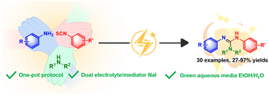 Graphical abstract: Electrochemical NaI-mediated one-pot synthesis of guanidines from isothiocyanates via tandem addition-guanylation