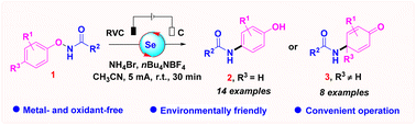 Graphical abstract: Electrochemical selenium-catalyzed para-amination of N-aryloxyamides: access to polysubstituted aminophenols