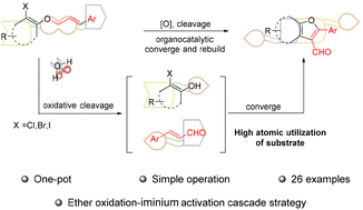 Graphical abstract: High atomic utilization conversion of ethers into furancarbaldehydes via an ether oxidation iminium-ion activation cascade strategy