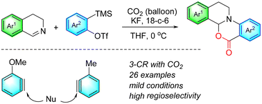 Graphical abstract: Aryne and CO2-based formal [2 + 2 + 2] annulation to access tetrahydroisoquinoline-fused benzoxazinones