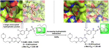 Graphical abstract: Design, synthesis and biological evaluation of sulfonylamidines as potent c-Met inhibitors by enhancing hydrophobic interaction