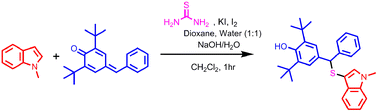 Graphical abstract: One-pot synthesis of thioethers from indoles and p-quinone methides using thiourea as a sulfur source