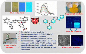 Graphical abstract: A turn-on fluorescent probe for selective detection of H2S in environmental samples and bio-imaging in human breast cancer cells
