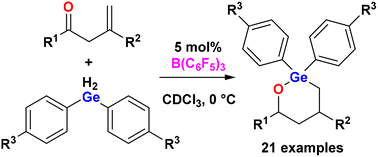 Graphical abstract: B(C6F5)3-catalyzed hydrogermylation of enones: a facile route to germacycles