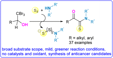 Graphical abstract: Nucleophilic sulfur controlled efficient ketothioamide synthesis from tribromomethyl carbinols