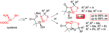 Graphical abstract: Rearrangement of thiazolidine derivatives – a synthesis of a chiral fused oxathiane–γ-lactam bicyclic system