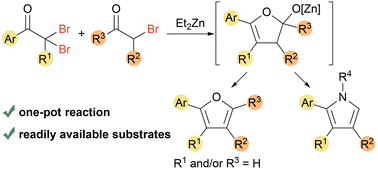 Graphical abstract: One-pot furan synthesis through diethylzinc-mediated coupling reaction between two α-bromocarbonyl compounds