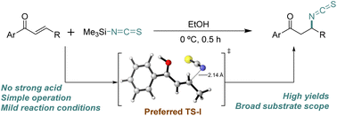 Graphical abstract: Synthetic and mechanistic study on the conjugate isothiocyanation of enones with trimethylsilyl isothiocyanate