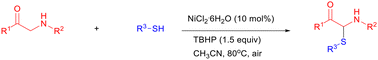 Graphical abstract: Nickel-catalyzed oxidative thiolation of α-amino carbonyl compounds with thiols