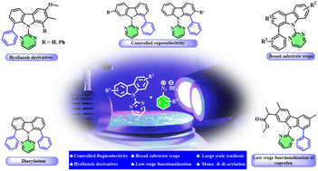 Graphical abstract: Substituent-controlled regioselective arylation of carbazoles using dual catalysis