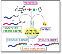 Graphical abstract: Catalytic living ROMP: block copolymers from macro-chain transfer agents