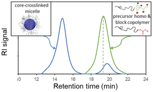 Graphical abstract: Synthesis of redox-responsive core–shell nanoparticles: insights into core-crosslinking efficiency