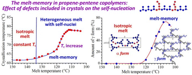 Graphical abstract: Melt memory in propene–pentene isotactic copolymers: the case of defects hosted in the crystals
