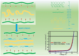 Graphical abstract: Enhancing the performance of organic solar cells by using PDINN-doped PEDOT:PSS as the hole transport layer