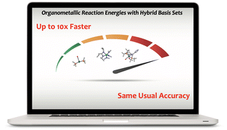 Graphical abstract: Accelerating computations of organometallic reaction energies through hybrid basis sets