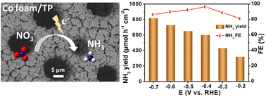 Graphical abstract: Three-dimensional porous Co foam with nanosheets subunits for high-performance electrocatalytic nitrate-to-ammonia conversion