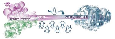 Graphical abstract: Poly(3,4-ethylenedioxythiophene) encapsulating hydrated vanadium oxide nanobelts boosts their conductivity and zinc-ion storage properties