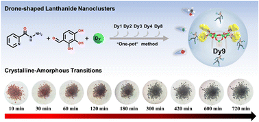 Graphical abstract: Highly stable drone-shaped lanthanide clusters: structure, assembly mechanism, and crystalline–amorphous transitions