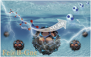 Graphical abstract: Confinement engineering for enhanced electrocatalytic nitrate reduction by integrating B-doped graphene with iron catalysts for long-term stability