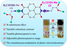 Graphical abstract: The simultaneous modulation effect of N-substituents on the photochromic and electrochromic properties of naphthalenediimide-based coordination polymers