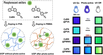 Graphical abstract: Regulation of various photo-active UOPs in a polymer matrix by tuning intermolecular charge transfer