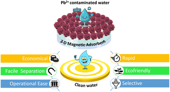 Graphical abstract: A structurally engineered flower shaped magnetic hierarchical sorbent for rapid and selective uptake of Pb2+ ions from water samples