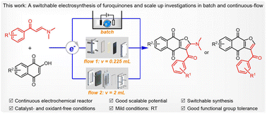 Graphical abstract: Switchable electrosynthesis of furoquinones in batch and continuous-flow modes