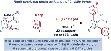 Graphical abstract: Ruthenium(0)-catalyzed cross-coupling of aryl methyl ethers with organoboranes by selective C–O cleavage