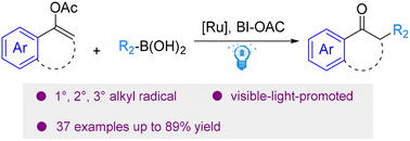 Graphical abstract: Visible light-enabled alkylation of enol acetates with alkylboronic acids for the synthesis of α-alkyl ketones