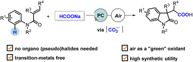 Graphical abstract: Transition-metal free oxidative carbo-carboxylation of alkenes with formate in air