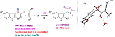 Graphical abstract: Indium-promoted butenolide synthesis through consecutive C–C and C–O bond formations in aqueous tetrahydrofuran enabled by radicals