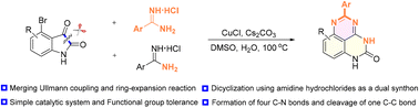 Graphical abstract: Merging Ullmann-type cyclization and ring-expansion: a facile assembly of pyrimidine-fused quinazolinones by copper catalysis