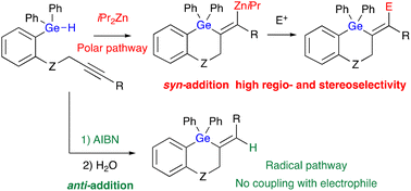 Graphical abstract: Synthesis of 6-membered germacycles by intramolecular germylzincation of alkynes