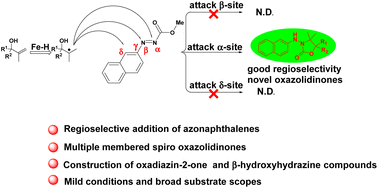 Graphical abstract: Synthesis of polysubstituted oxazolidinones via regioselective addition of azonaphthalenes