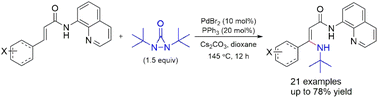 Graphical abstract: Pd-catalyzed vinyl C–H amination with diaziridinone