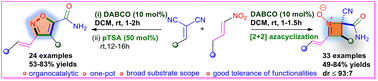 Graphical abstract: Organocatalyzed diastereoselective cyclization of β-alkyl nitroolefins with alkylidene malononitriles: new approach to azetidine nitrones and isoxazoles