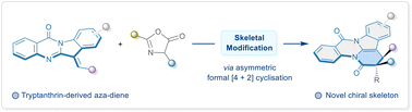 Graphical abstract: Stereoselective skeletal modification of tryptanthrins to install chiral piperidine-2-ones enabled by Brønsted acid catalysis