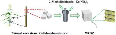 Graphical abstract: Cellulose-based sponge@ZIF-8 from waste straws for water disinfection