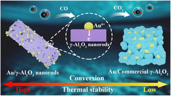 Graphical abstract: Distinct morphology-dependent behaviors for Au/γ-Al2O3 catalysts: enhanced thermal stabilization in CO oxidation reaction