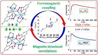 Graphical abstract: Magneto-structural studies on a number of doubly end-on cyanate and azide bridged dinuclear nickel(ii) complexes with {N3O} donor Schiff base ligands