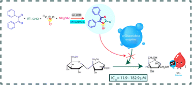Graphical abstract: Preparation of polysubstituted imidazoles using AC-SO3H/[Urea]7[ZnCl2]2 as an efficient catalyst system: a novel method, and α-glucosidase inhibitor activity