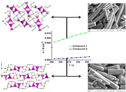 Graphical abstract: The proton conduction behavior of two 1D open-framework metal phosphates with similar crystal structures and different hydrogen bond networks