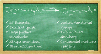 Graphical abstract: A library of new organofunctional silanes obtained by thiol-(meth)acrylate Michael addition reaction