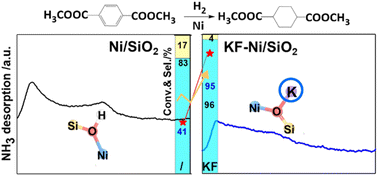 Graphical abstract: Selective hydrogenation of dimethyl terephthalate over a potassium-modified Ni/SiO2 catalyst