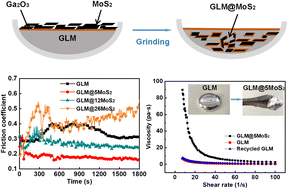 Graphical abstract: Gallium-based liquid metal hybridizing MoS2 nanosheets with reversible rheological characteristics and enhanced lubrication properties