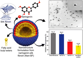 Graphical abstract: Development of nanostructured formulation from naringenin and silk fibroin and application for inhibition of lipoxygenase (LOX)