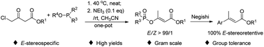 Graphical abstract: Stereoselective synthesis of (E)-α,β-unsaturated esters: triethylamine-catalyzed allylic rearrangement of enol phosphates