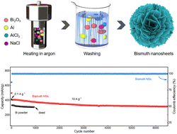 Graphical abstract: Molten salt-assisted synthesis of bismuth nanosheets with long-term cyclability at high rates for sodium-ion batteries