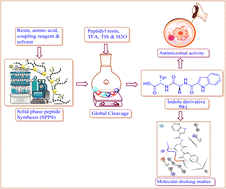 Graphical abstract: A novel series of dipeptide derivatives containing indole-3-carboxylic acid conjugates as potential antimicrobial agents: the design, solid phase peptide synthesis, in vitro biological evaluation, and molecular docking study